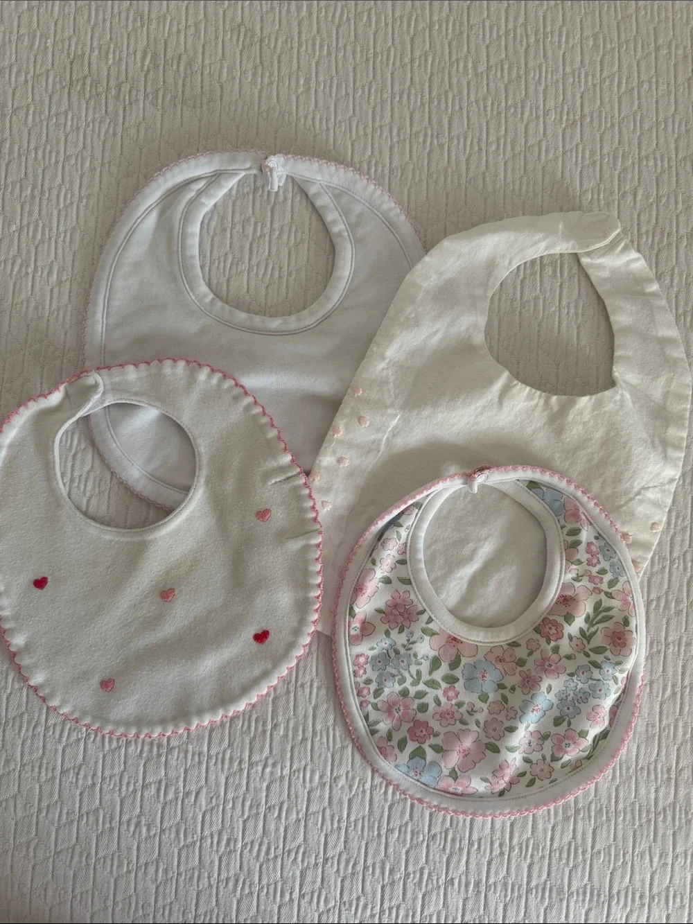 Set of 4 Baby Girl Bibs
